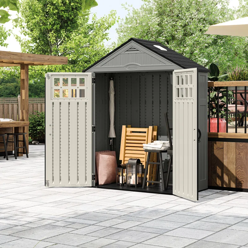 Everett Outdoor 6 ft. W x 3 ft. D Plastic Storage Shed - Image 2
