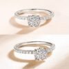 EAMTI 1.2 CT Moissanite Rings 925 Sterling Silver Engagement Rings for Women Round Cut Promise Wedding Rings Stunning Wedding Bands for Women Size 3-11