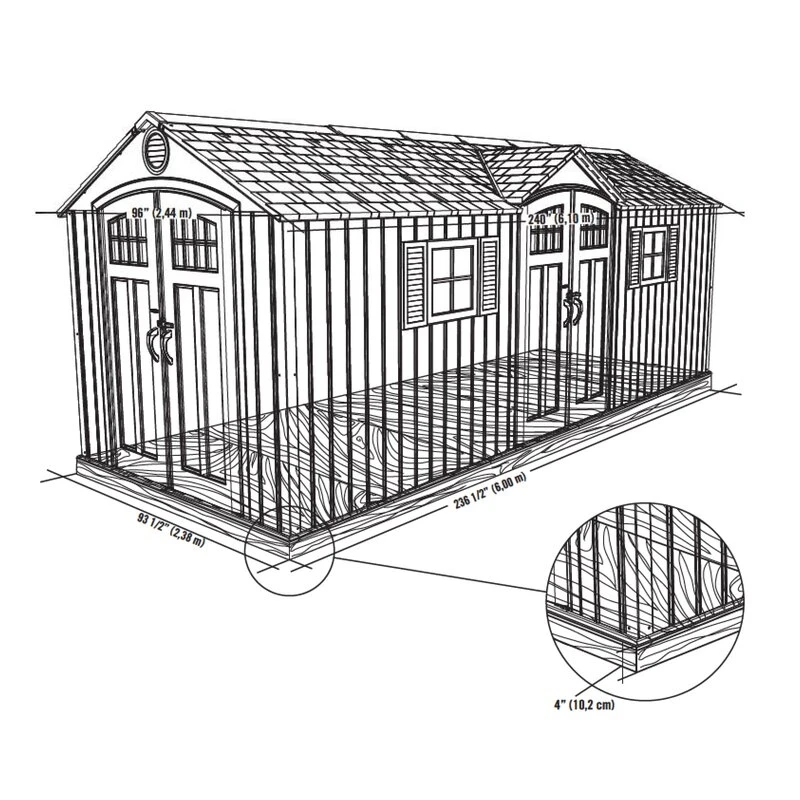 20 ft. x 8 ft. Garden Building Plastic Shed 2024 Hot sale - Image 5