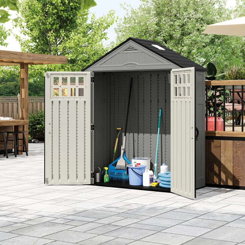 Everett Outdoor 6 ft. W x 3 ft. D Plastic Storage Shed - Image 3