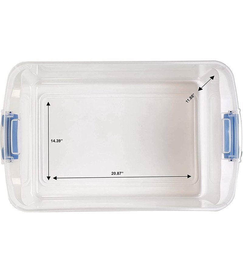 HOMZ Heavy Duty Modular Stackable Storage Tote Containers with Latching Lids. 66 Quart Capacity. Clear. 2 Pack - Image 5