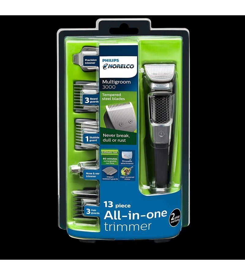 Philips Norelco Multigroomer All-in-One Trimmer Series 3000. 13 Piece Mens Grooming Kit. for Beard. Face. Nose. and Ear Hair Trimmer and Hair Clipper. NO Blade Oil Needed. MG3750/60 - Image 13