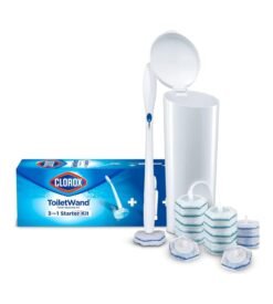 Clorox ToiletWand Disposable Toilet Cleaning Kit. Toilet Brush. Toilet and Bathroom Cleaning System with Storage Caddy and 16 Disinfecting ToiletWand Refill Heads (Package May Vary)