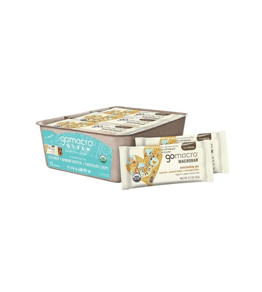 GoMacro MacroBar Organic Vegan Protein Bars ?C Coconut + Almond Butter + Chocolate Chips (2.3 Ounce Bars. 12 Count)