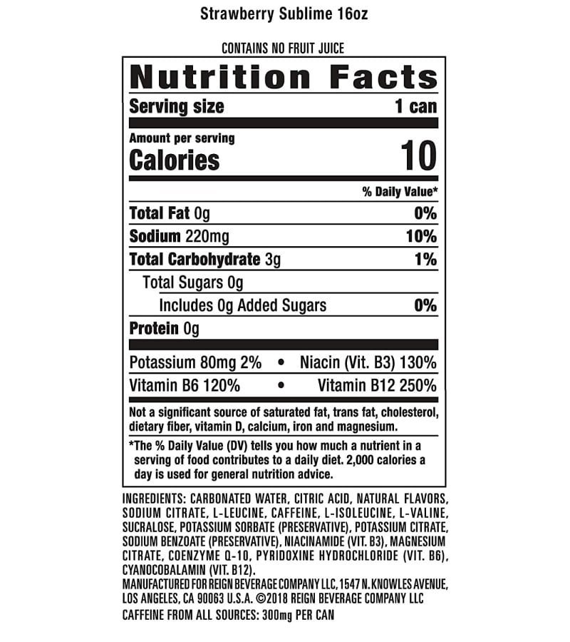 Reign Total Body Fuel. Strawberry Sublime. Fitness & Performance Drink. 16 Oz (Pack of 24) - Image 6