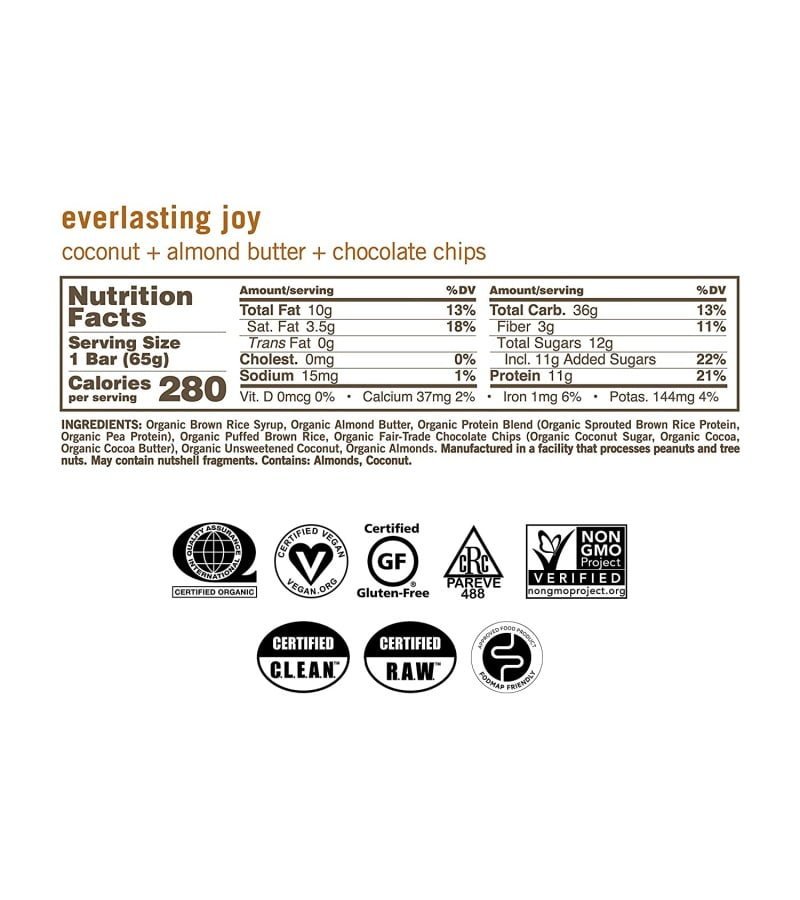 GoMacro MacroBar Organic Vegan Protein Bars ?C Coconut + Almond Butter + Chocolate Chips (2.3 Ounce Bars. 12 Count) - Image 3