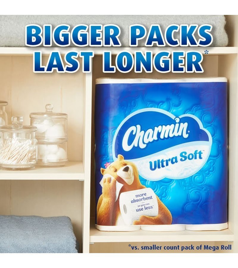 Charmin Ultra Touch. 24 Family Mega Count. White. 8 Family Count - Image 5