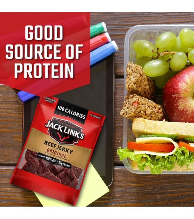 Jack Link-s Beef Jerky Variety Pack Includes Original and Teriyaki Flavors. On the Go Snacks. 13g of Protein Per Serving. 9 Count of 1.25 Oz Bags - Image 2