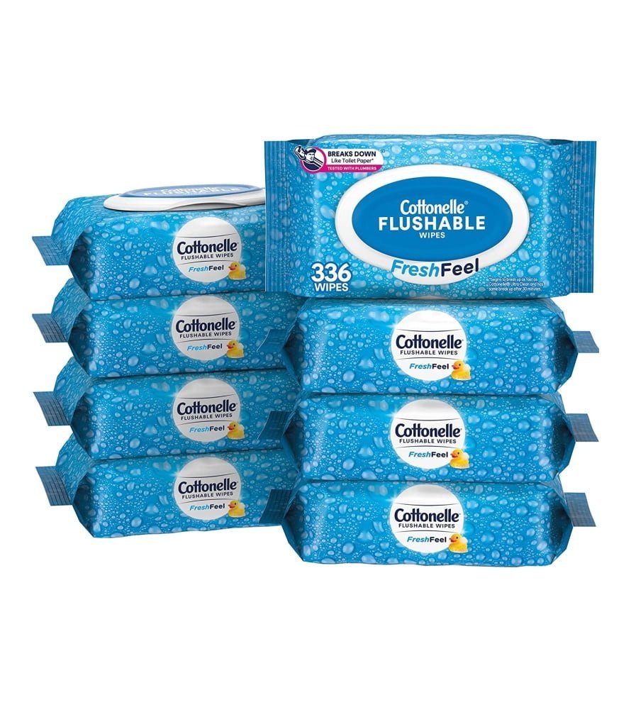Cottonelle FreshFeel Flushable Wet Wipes. Adult Wet Wipes. 8 Flip-Top Packs. 336 Total Wipes