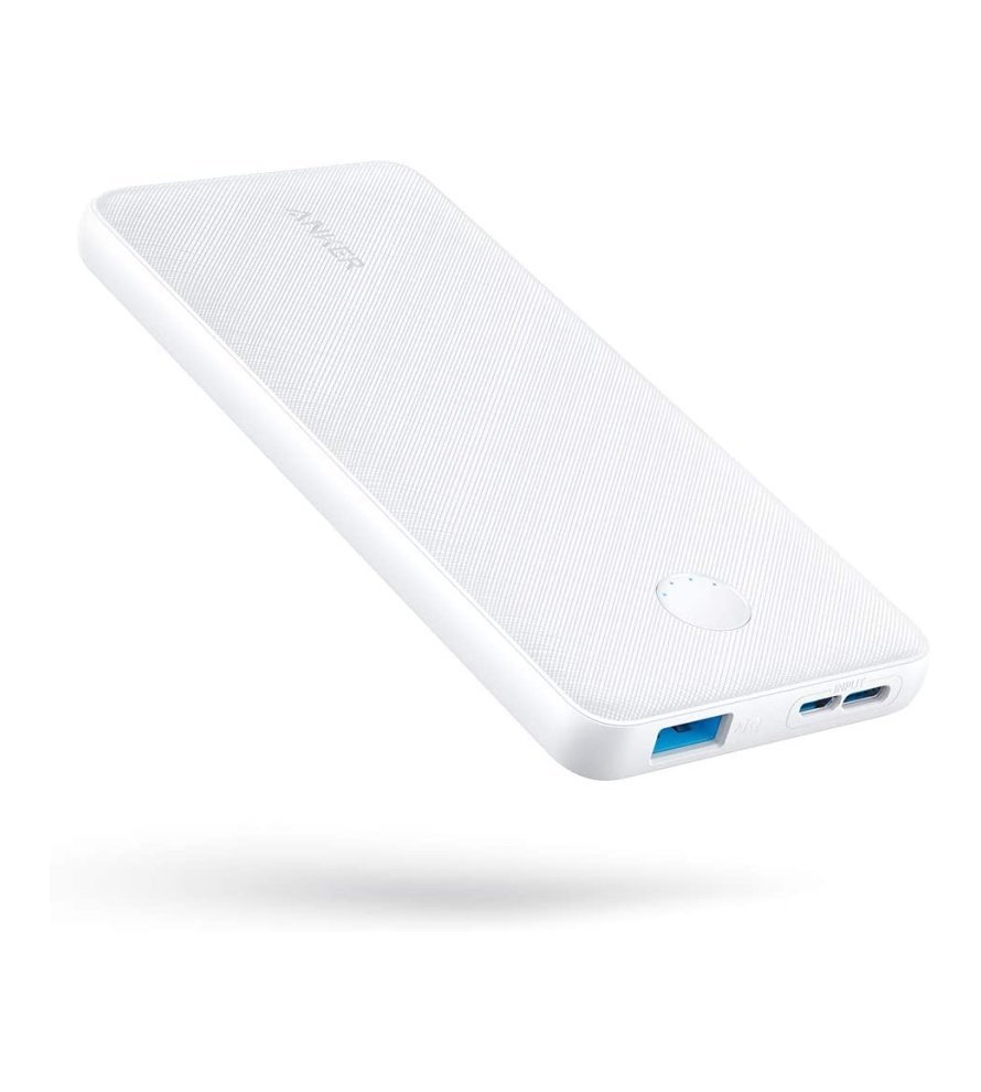 Anker Portable Charger. 313 Power Bank (PowerCore Slim 10K) 10000mAh Battery Pack with High-Speed PowerIQ Charging Technology and USB-C (Input Only) for iPhone. Samsung Galaxy. and More (White)