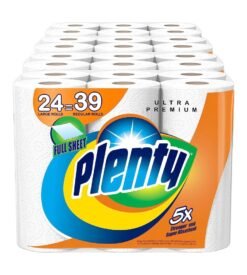 Plenty Ultra Premium Paper Towels | XL Rolls | Super Absorbent | Strong & Durable | Full Sheet | 24 Rolls