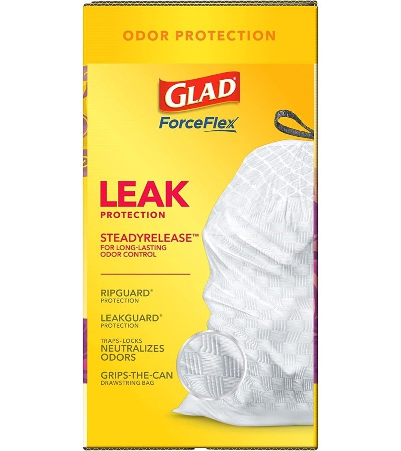 Glad Trash & Food Storage ForceFlex Protection Series Tall Trash Bags. 13 Gal. Gain Moonlight Breeze with Febreze. 110 Ct (Package May Vary) - Image 16