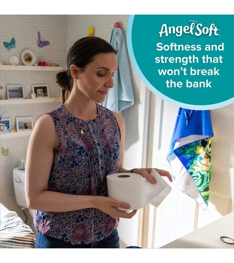 Angel Soft? Toilet Paper. 4 Mega Rolls = 16 Regular Rolls. 2-Ply Bath Tissue - Image 4