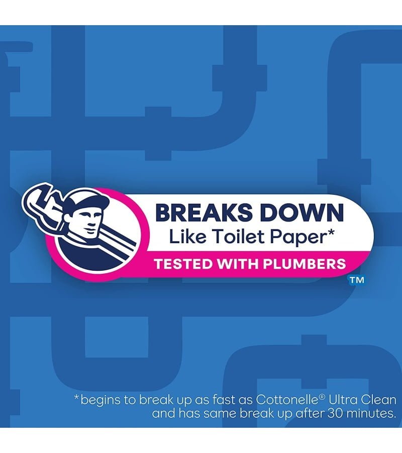 Cottonelle FreshFeel Flushable Wet Wipes. Adult Wet Wipes. 8 Flip-Top Packs. 336 Total Wipes - Image 6