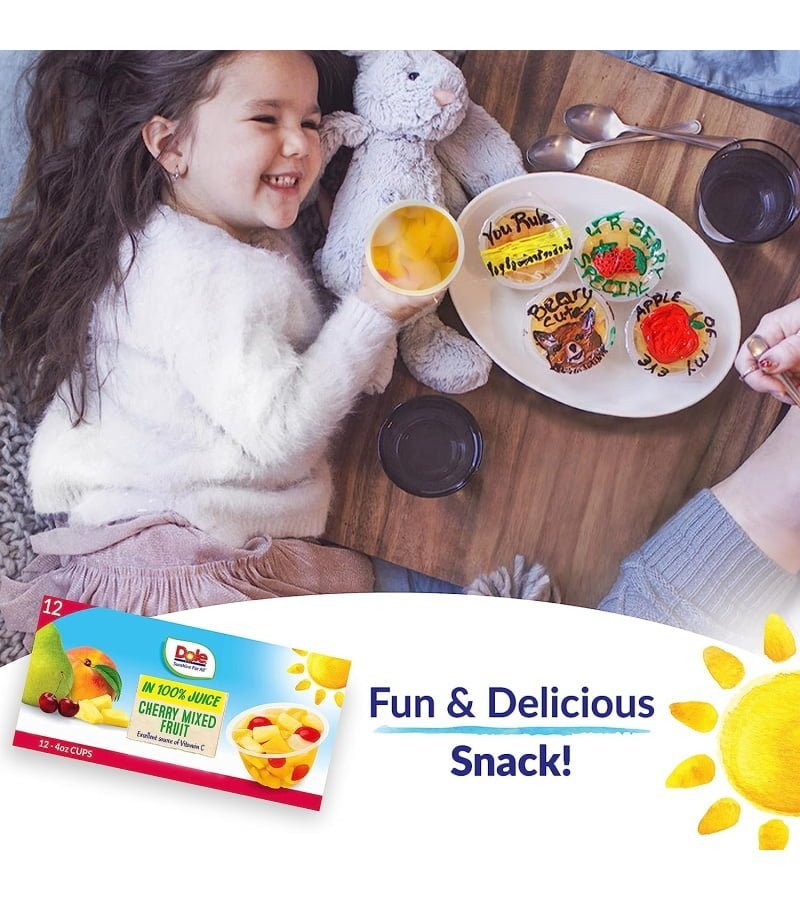 Dole Fruit Bowls Cherry Mixed Fruit in 100% Juice. Gluten Free Healthy Snack. 4 Oz. 12 Count - Image 5