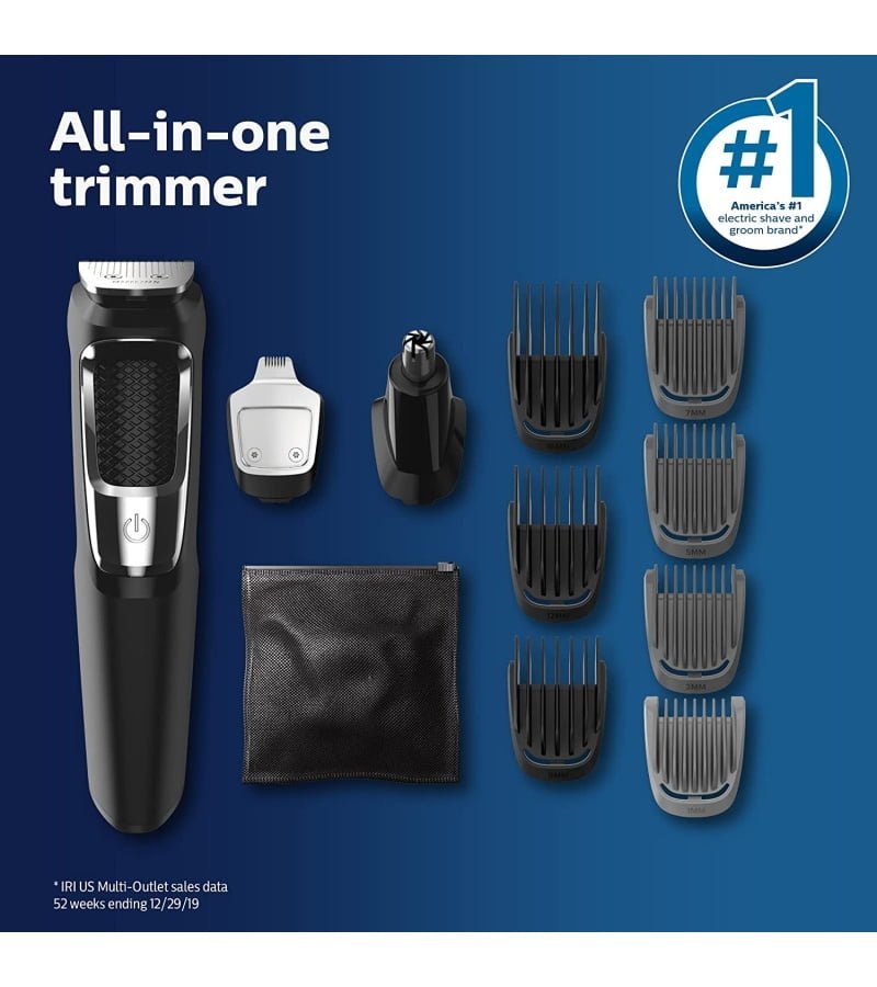 Philips Norelco Multigroomer All-in-One Trimmer Series 3000. 13 Piece Mens Grooming Kit. for Beard. Face. Nose. and Ear Hair Trimmer and Hair Clipper. NO Blade Oil Needed. MG3750/60 - Image 9