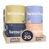 Betterway Bamboo Toilet Paper 3 PLY ?C Eco Friendly. Sustainable Toilet Tissue ?C 12 Double Rolls & 360 Sheets Per Roll ?C Septic Safe ?C Organic. Plastic Free. Compostable & Biodegradable ?C FSC Certified