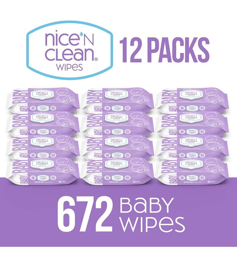 Nice ‘n Clean Unscented Baby Wipes (672 Total Wipes) | Ideal for Sensitive Skin | Hypoallergenic. Plastic-Free. Plant-Based Wet Wipes | Made w/ 100% Purified Water - Image 2