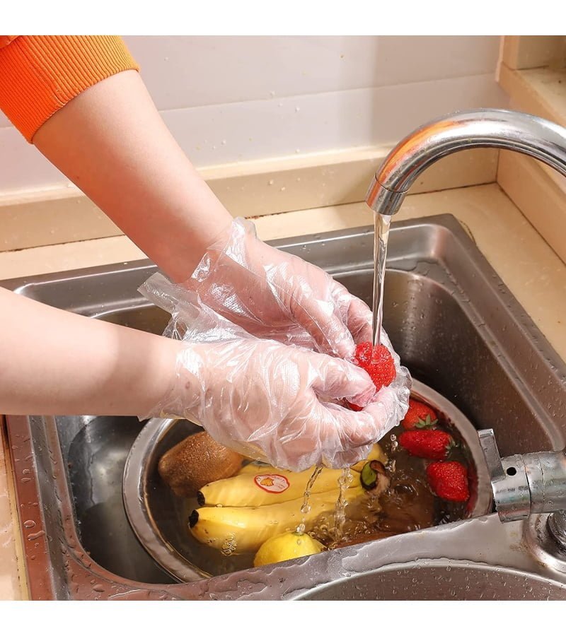 Disposable Food Prep Gloves ?C 500 Piece Plastic Food Safe Disposable Gloves. Food Handling. One Size Fits Most (500 PCS - Image 7