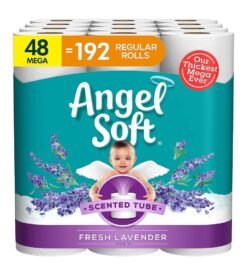Angel Soft Toilet Paper with Fresh Lavender Scent. 48 Mega Rolls = 192 Regular Rolls. 2-Ply Bath Tissue