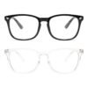 livho 2 Pack Blue Light Blocking Glasses. Computer Reading/Gaming/TV/Phones Glasses for Women Men.Anti Eyestrain & UV Glare (Light Black+Clear)