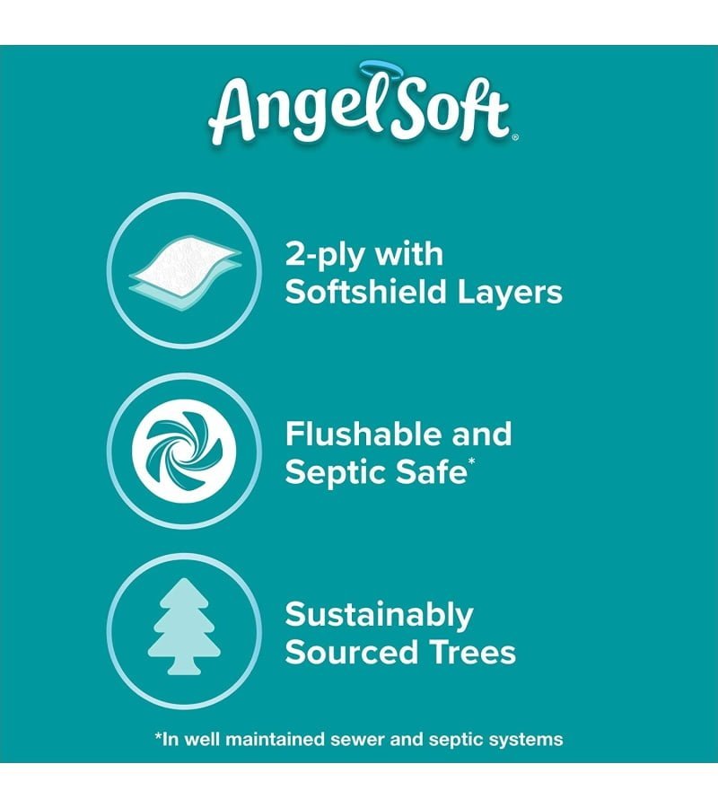Angel Soft? Toilet Paper. 4 Mega Rolls = 16 Regular Rolls. 2-Ply Bath Tissue - Image 5