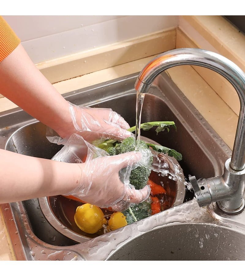 Disposable Food Prep Gloves ?C 500 Piece Plastic Food Safe Disposable Gloves. Food Handling. One Size Fits Most (500 PCS - Image 4