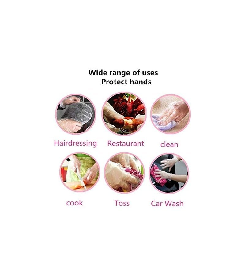 Disposable Food Prep Gloves ?C 500 Piece Plastic Food Safe Disposable Gloves. Food Handling. One Size Fits Most (500 PCS - Image 2