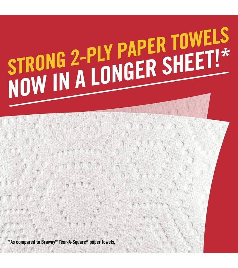 Brawny Tear-A-Square Paper Towels. 16 Double Rolls = 32 Regular Rolls. 3 Sheet Size Options. Quarter Size Sheets - Image 7