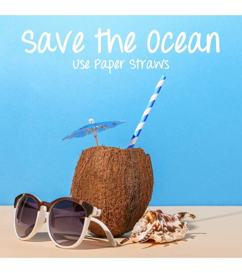 Weemium 200 Biodegradable Paper Straws ?C Durable & Eco-Friendly in 10 Color Stripes ?C Rainbow Drinking Straws & Party Decoration Supplies - Image 7