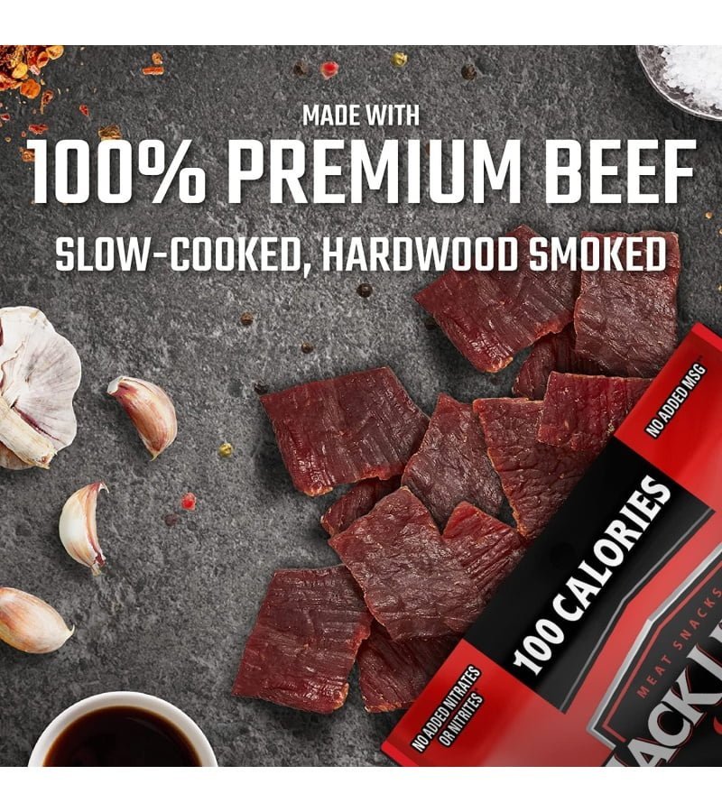 Jack Link-s Beef Jerky Variety Pack Includes Original and Teriyaki Flavors. On the Go Snacks. 13g of Protein Per Serving. 9 Count of 1.25 Oz Bags - Image 4