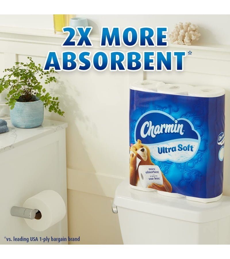 Charmin Ultra Touch. 24 Family Mega Count. White. 8 Family Count - Image 3