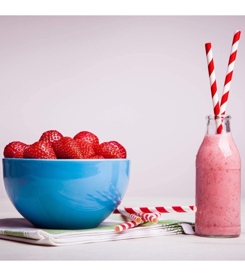 Weemium 200 Biodegradable Paper Straws ?C Durable & Eco-Friendly in 10 Color Stripes ?C Rainbow Drinking Straws & Party Decoration Supplies - Image 5