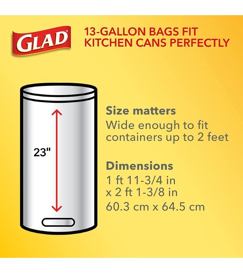 Glad Trash & Food Storage ForceFlex Protection Series Tall Trash Bags. 13 Gal. Gain Moonlight Breeze with Febreze. 110 Ct (Package May Vary) - Image 4
