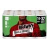 Brawny Tear-A-Square Paper Towels. 16 Double Rolls = 32 Regular Rolls. 3 Sheet Size Options. Quarter Size Sheets