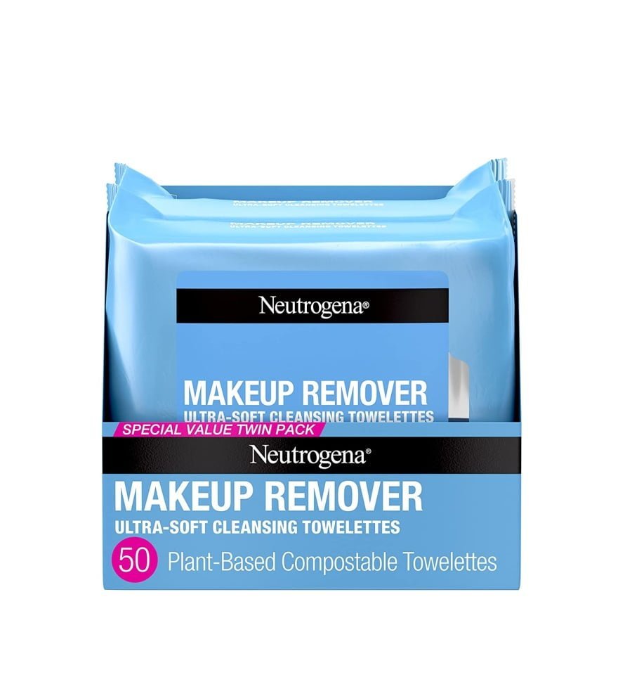 Neutrogena Cleansing Fragrance Free Makeup Remover Face Wipes. Cleansing Facial Towelettes for Waterproof Makeup. Alcohol-Free. Unscented. 100% Plant-Based Fibers. Twin Pack. 2 x 25 ct