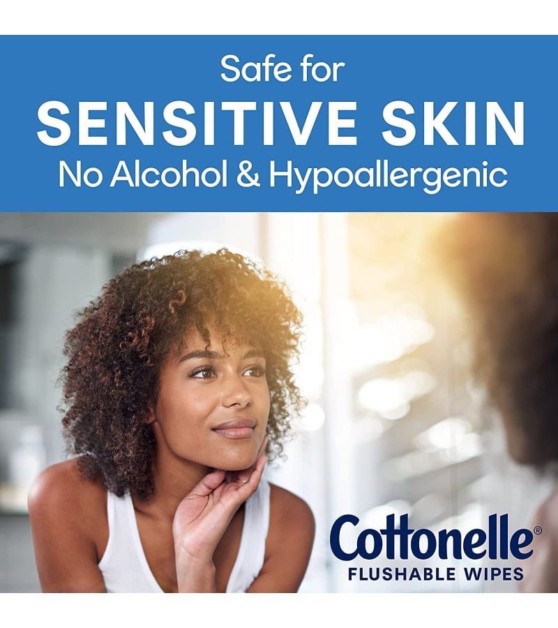 Cottonelle FreshFeel Flushable Wet Wipes. Adult Wet Wipes. 8 Flip-Top Packs. 336 Total Wipes - Image 5