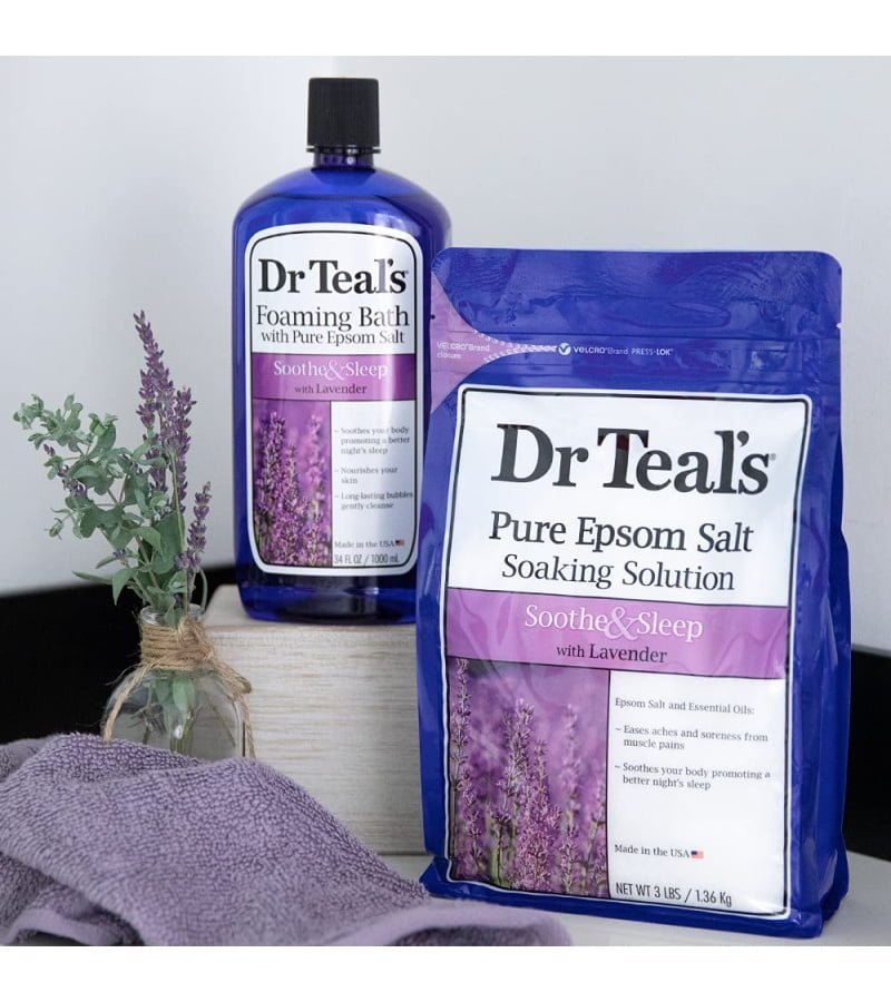 Dr Teal-s Foaming Bath with Pure Epsom Salt. Soothe & Sleep with Lavender. 34 fl oz (Pack of 4) - Image 6