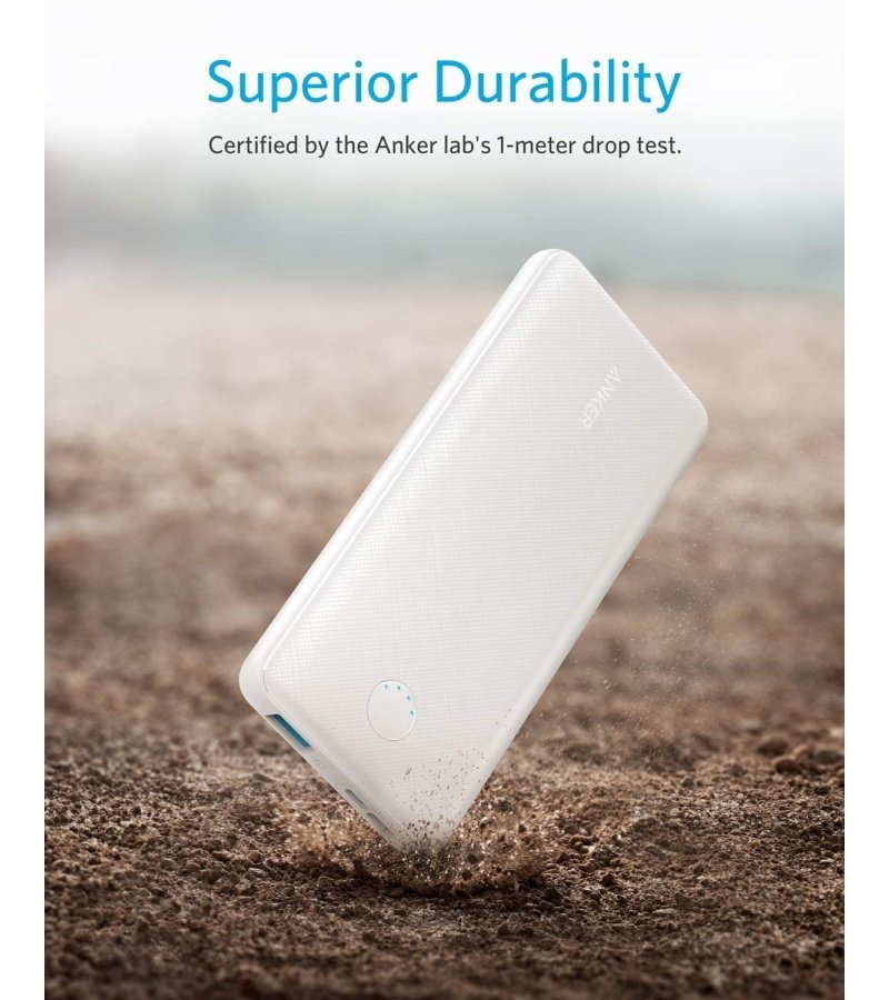 Anker Portable Charger. 313 Power Bank (PowerCore Slim 10K) 10000mAh Battery Pack with High-Speed PowerIQ Charging Technology and USB-C (Input Only) for iPhone. Samsung Galaxy. and More (White) - Image 2